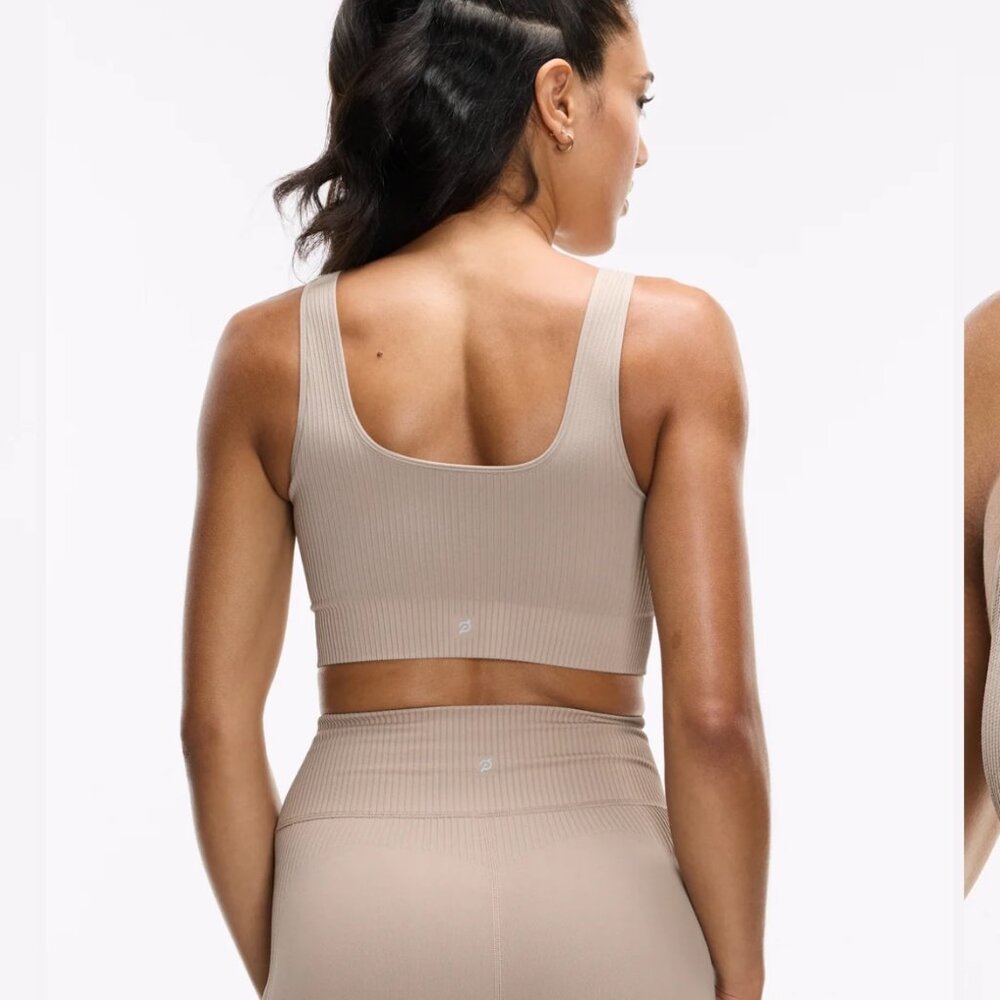 NWT, Peloton, Apparel, Seamless Square Neck Bra, Sand, XS/S - Picture 2 of 6